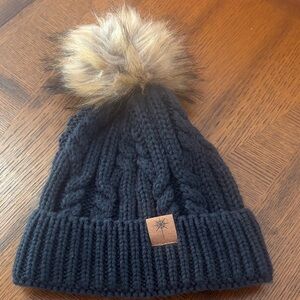 Frostbite Cozy navy acrylic Knit Pom-Pom Beanie